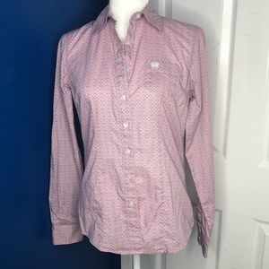 Pink design Cinch button down shirt